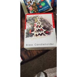 INTERNATIONAL SILVER COMPANY SET OF 2 VINTAGE BRASS CANDLE HOLDERS